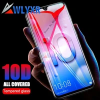 new 10d glass on the for huawei p20 p30 mate 10 pro lite screen protector tempered glass for honor 8x 8s 20 10 protective film