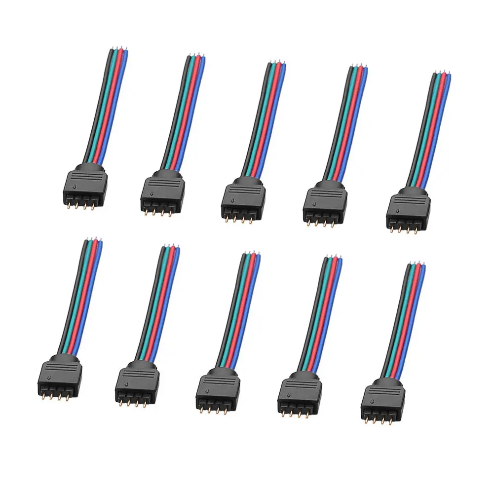 20 шт./компл. 4 Pin Расширение разъемы RGB провод кабель для 3528 5050 SMD Светодиодные ленты