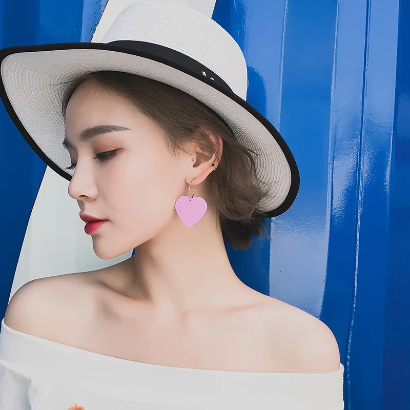 Модные серьги для женщин Boucle D'oreille Femme 2019 в форме сердца с блестками ювелирные