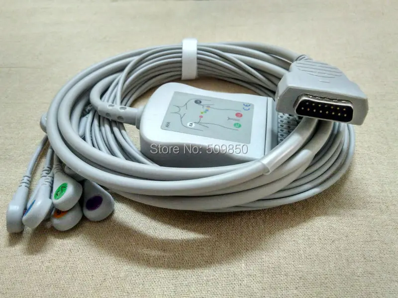 GE MARQUETTE EKG cable 10 lead ecg Snap on terminal | Красота и здоровье