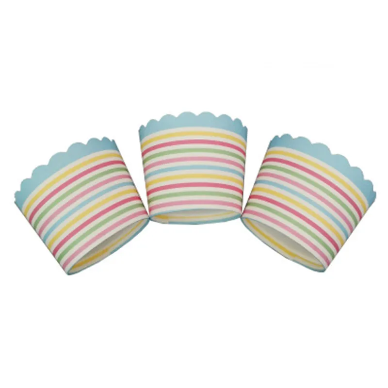 50 шт. радужные бумажные стаканы для кексов маслостойкие чашки кондитерские