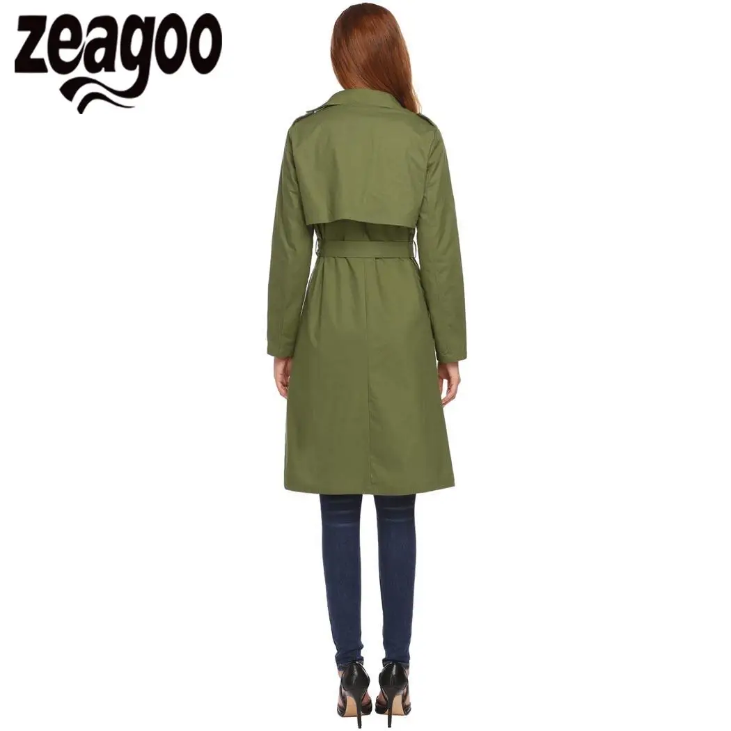 Zeagoo Однотонная повседневная обувь отложным воротником с длинным рукавом Для