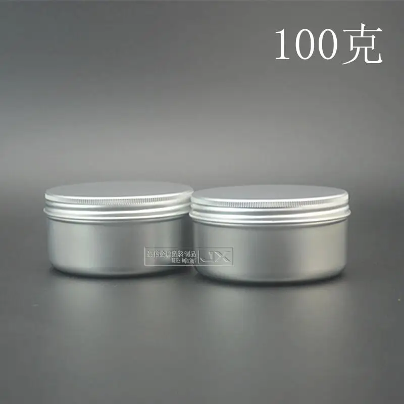 

Free Shipping 100g/ml Silver Aluminum Empty Lucifugal Tall Bottle Jar Cream Eye Gel Pomade Bath Salt Empty Cosmetic Containers
