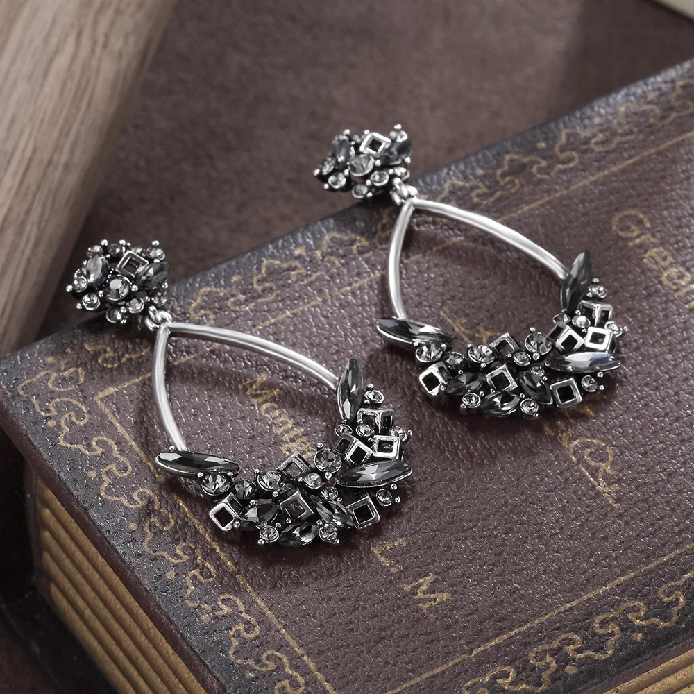Viennois Старинные Серебристый Цвет Water Drop Shaped Серьги для Женщин Несколько