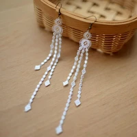 exquisite white lace accessories thorn rust aqueous stream subu paste bride earrings material width 6cm