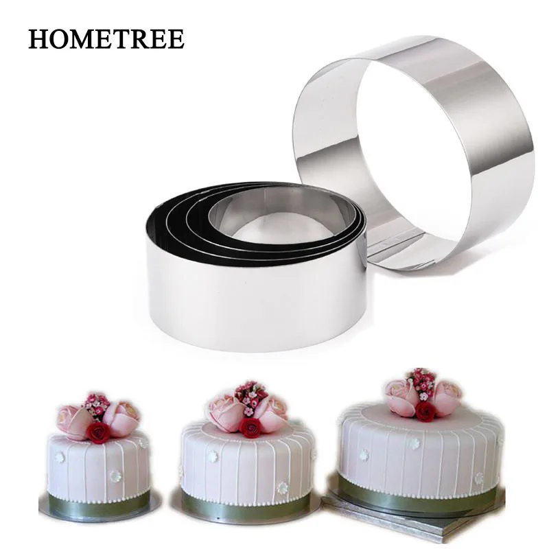 

HOMETREE 6Pcs/set DIY Cake Mold Stainless Steel Round Mousse Circle Cake Cookie Mold Cake Decorating Kitchen Baking Tools H412