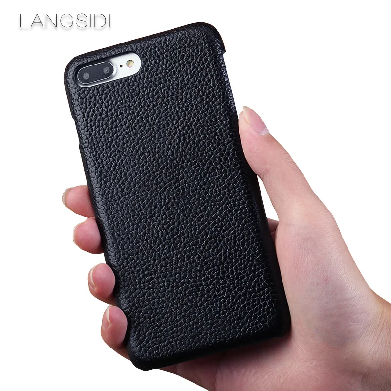 LANGSIDI для iphone 7 Чехол ручной работы на заказ натуральная кожа личи текстурная