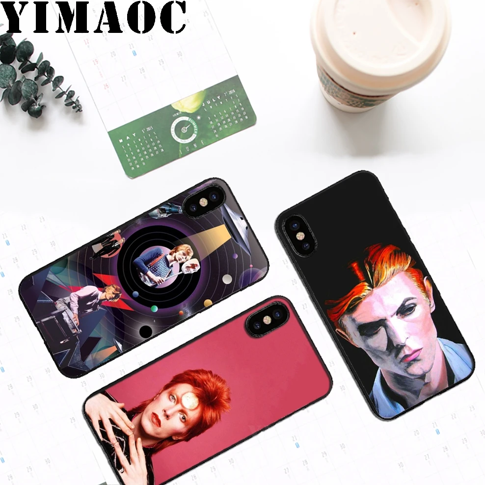 YIMAOC David Bowie Soft Silicone Case for iPhone 11 Pro Xr Xs Max X or 10 8 7 6 6S Plus 5 5S SE |