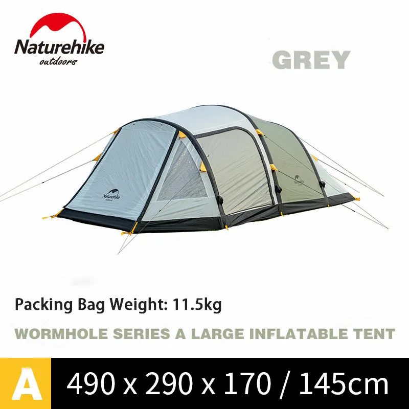 3-4 Persons-Grey Naturehike червоточина серии палатка для кемпинга 3-8 человек семейная палатка дышащая водонепроницаемая надувная палатка для путешествий - Цвет: 3-4 Persons-Grey