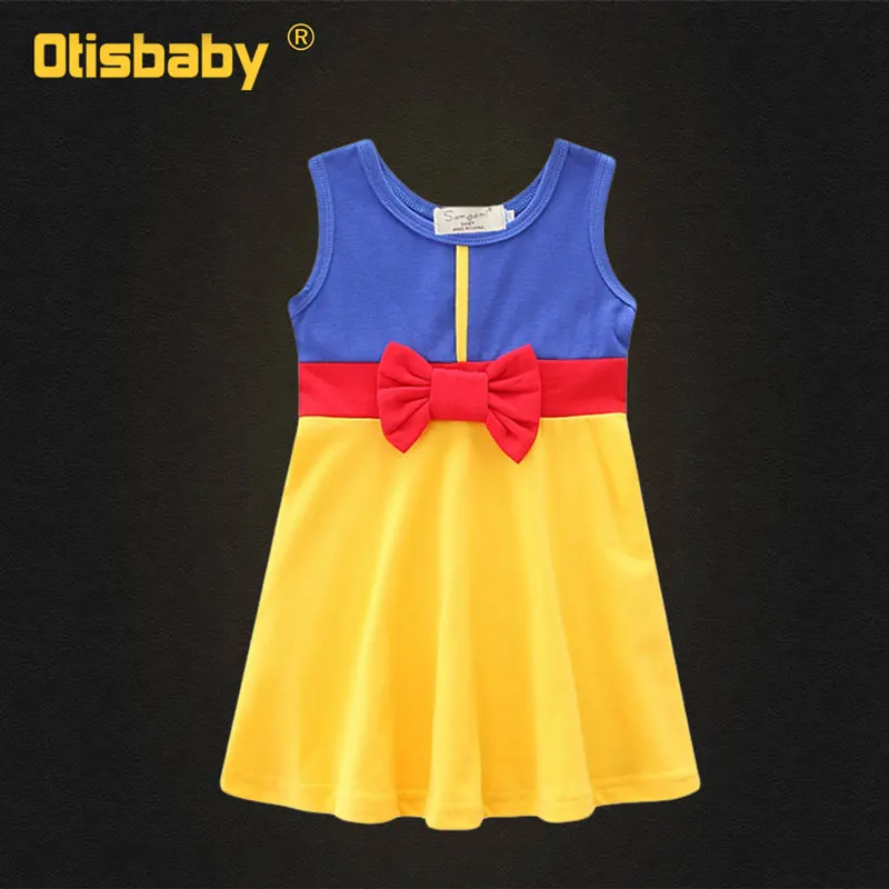 Snow White Dress Нарядное платье принцессы для девочек Белоснежка детское бальное платье для дня рождения на подтяжках, хлопковый костюм Ариэль для малышей - Цвет: Snow White Dress
