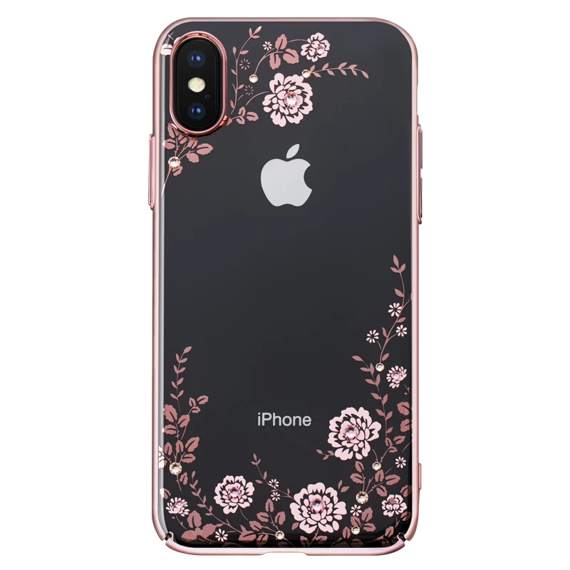 KINGXBAR чехол для iPhone X 10 телефона Роскошные Swarovski элемент кристаллами цветочный