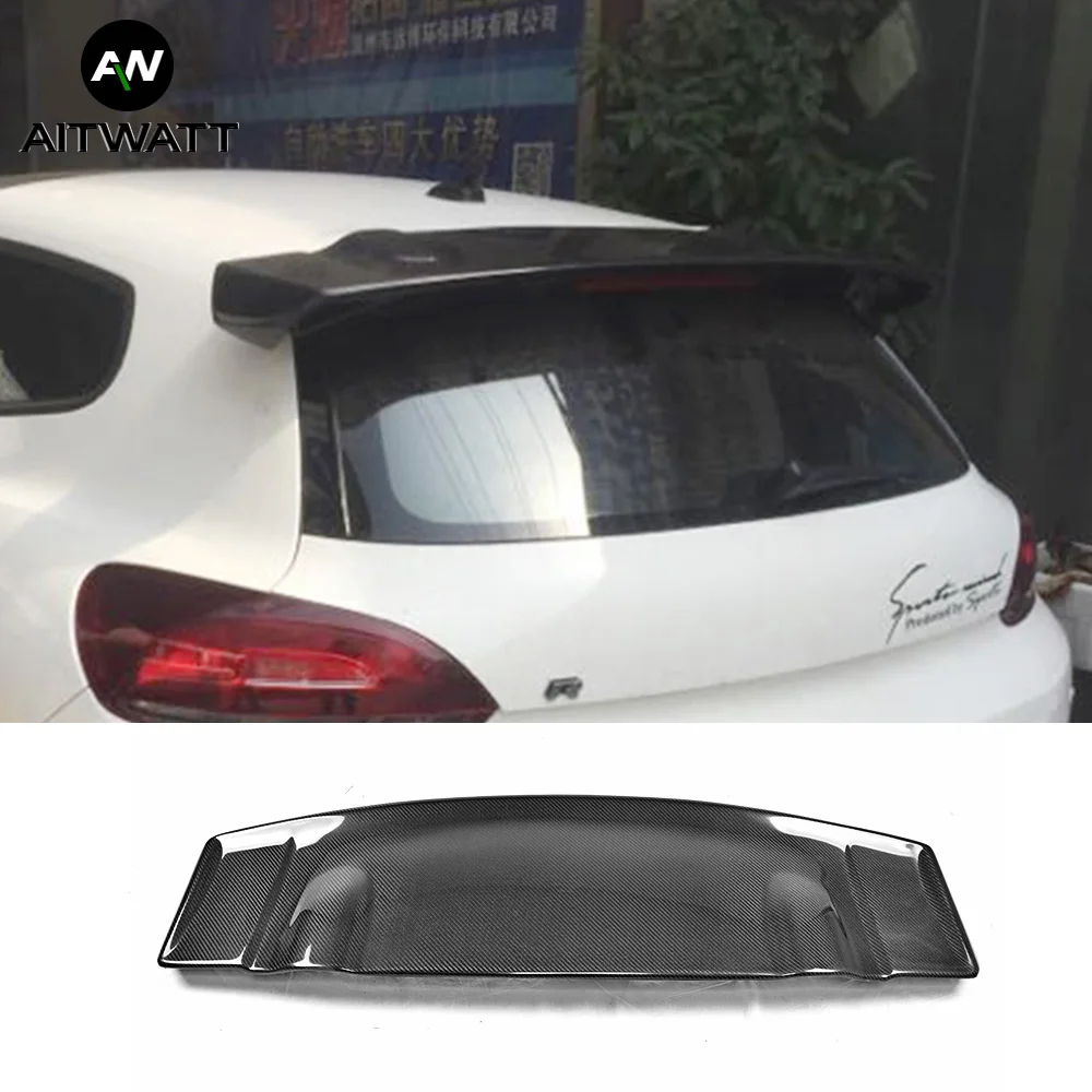 Для Volkswagen Scirocco 2009 2010 2011 2012 2013 2014 углеродное волокно задний спойлер на крышу