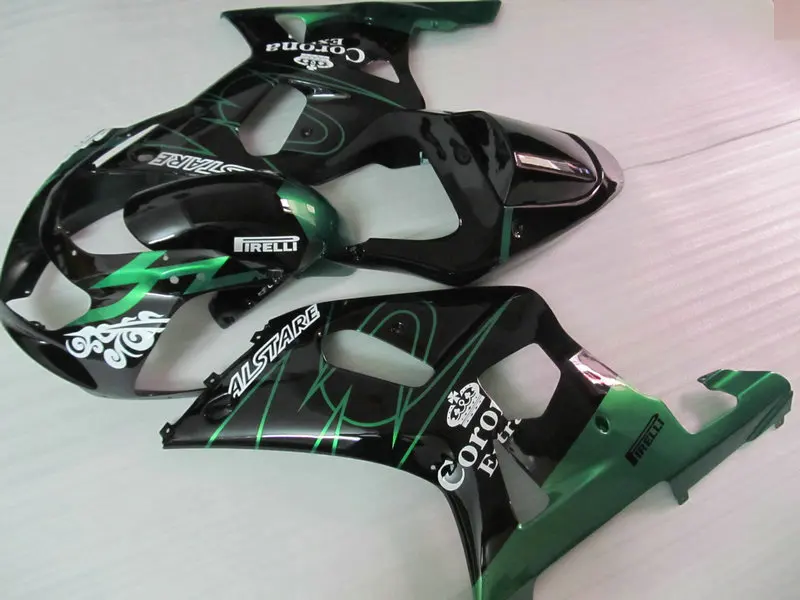 Обтекатель мотоцикла комплект для GSXR600 750 K1 01 02 03 GSXR 600 GSXR750 2001 2002 2003 ABS зелено черные