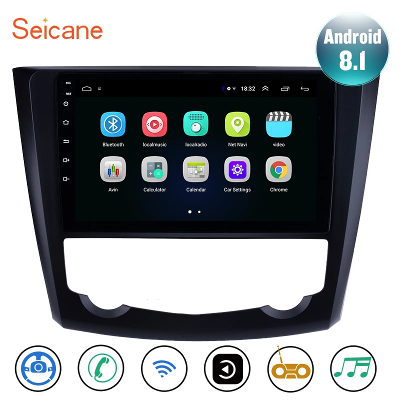 Seicane Android 8 1 9 дюймов для 2016 2017 Renault Kadjar автомобильное радио с GPS стереомагнитола ТВ