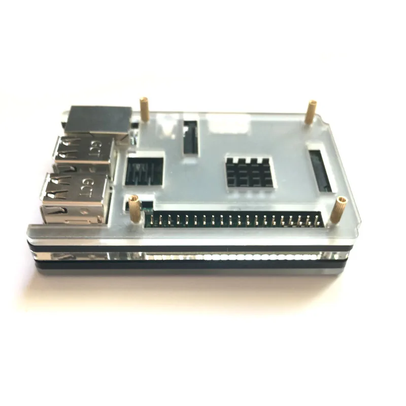 Raspberry Pi 3 акриловый корпус черного и прозрачного цвета + 2 шт. алюминиевый радиатор