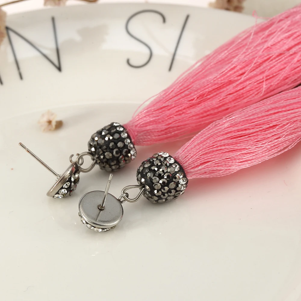 Новые длинные серьги с кисточками в богемном стиле ручной работы модные