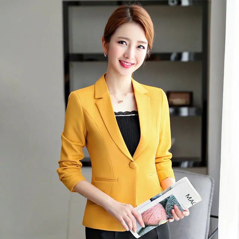 Женский блейзер синего цвета модная офисная одежда с карманами Блейзер пальто