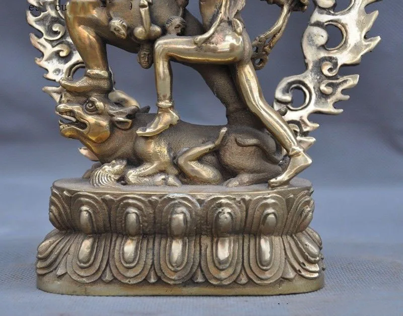 Рождество 8 &quotТибетский буддизм латунный Mahakala Vajravarahi Kalachakra Yab Yum статуя Будды