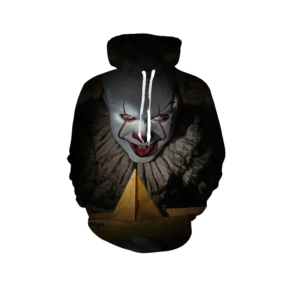 Фильм ужасов Стивен Кинг это Косплей Костюм он Pennywise 3D печать клоун толстовка с