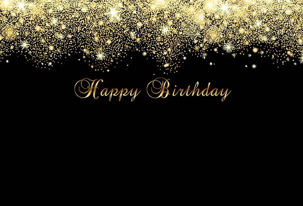 Sensfun Пользовательские С Днем Рождения bash фото фон золотой и черный фотографии