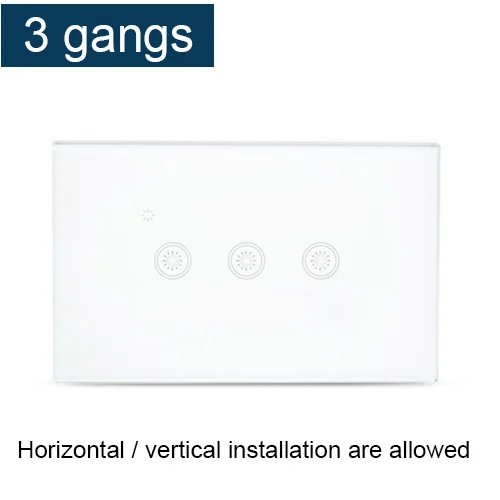 Three Gangs US AU 1 банда 2 банды 3 банды Wifi настенный выключатель работает с Alexa напрямую умный дом пульт дистанционного управления светильник Панель управления через приложение - Цвет: Three Gangs