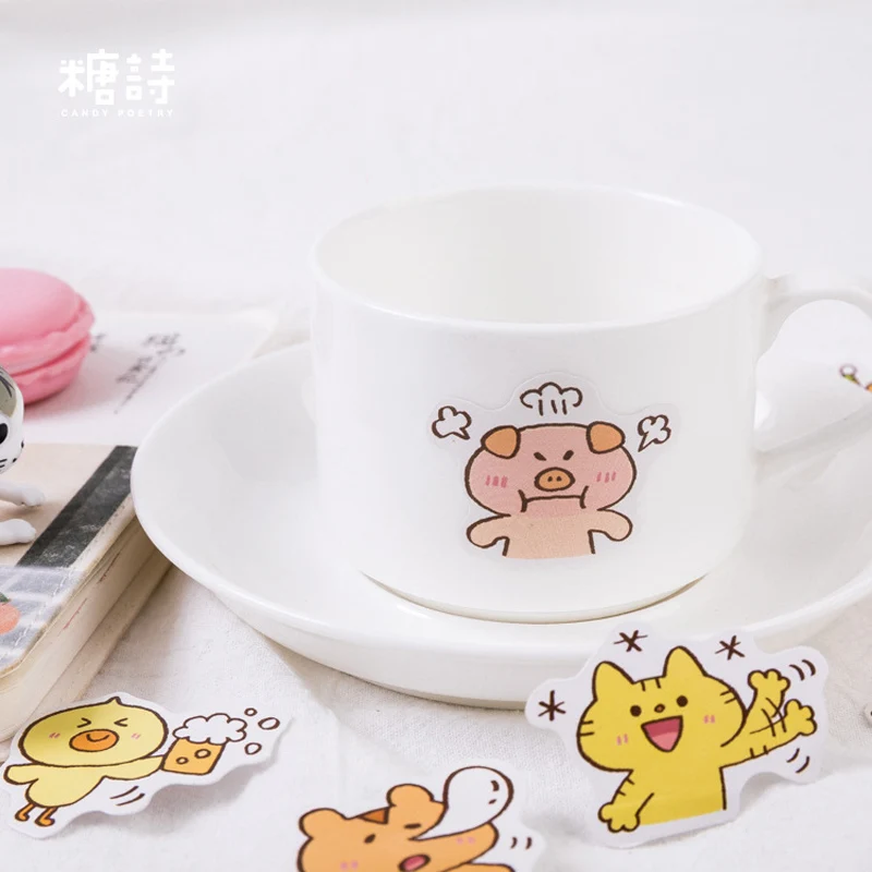 45 шт./упак. Kawaii Greent Plant Zoo животные декоративные этикетки для скраббукинга DIY Дневник этикетка-Наклейка Декор подарок для детей