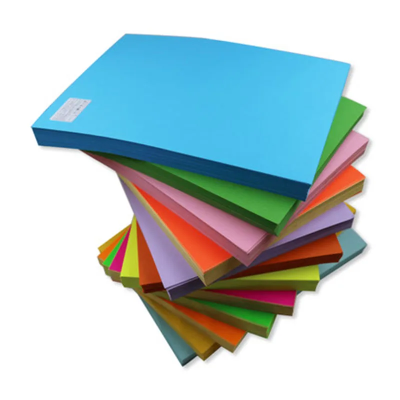 

100 pcs A4 size color paper stickers /10 colors print paper for kids children kindergarden school art craft DIY educational toys