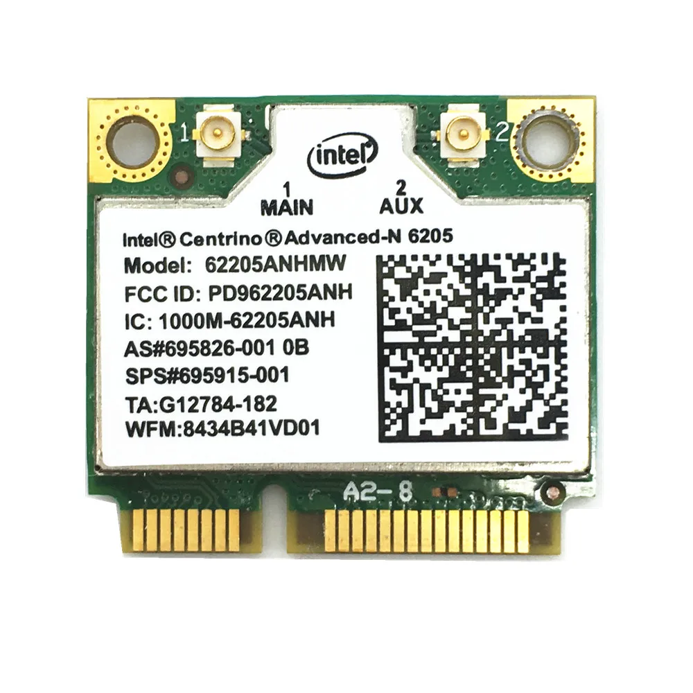 

Для 6205 Intel 62205ANHMW 802.11a/b/g/n 2,4G/5,0 Ghz Беспроводная мини PCI-E карта для EliteBook 8470p 8770W SPS 695915-001