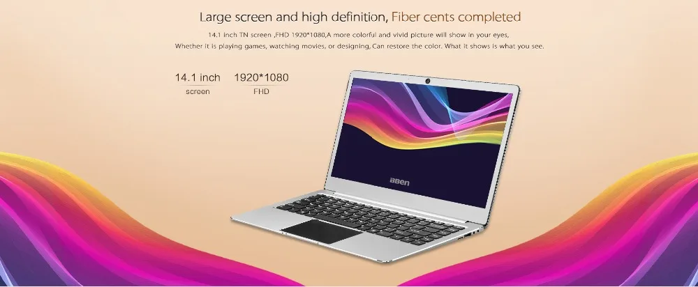 Bben N14W ноутбук 14,1 дюймов Win10 DDR3 4 Гб RAM+ 64G EMMC четырехъядерный процессор Intel Apollo Lake N3450 USB3.0 type-C для ноутбука портативного компьютера