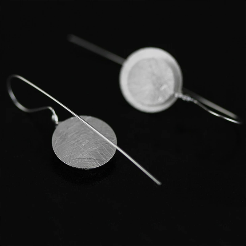 Lotus Fun реальные 925 Серебро Природный ручной Красивые ювелирные изделия Винтаж Круглый Мода Висячие серьги для Для женщин brincos