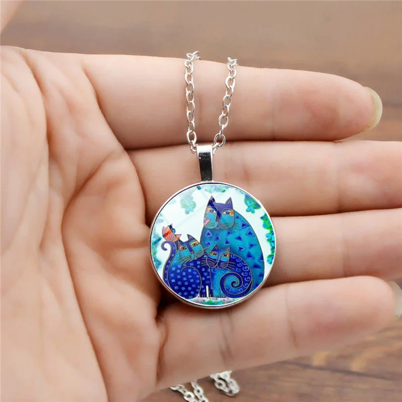 Женское колье с черной кошачьей цепочкой Blue Moon серебряная цепочка в летнем стиле