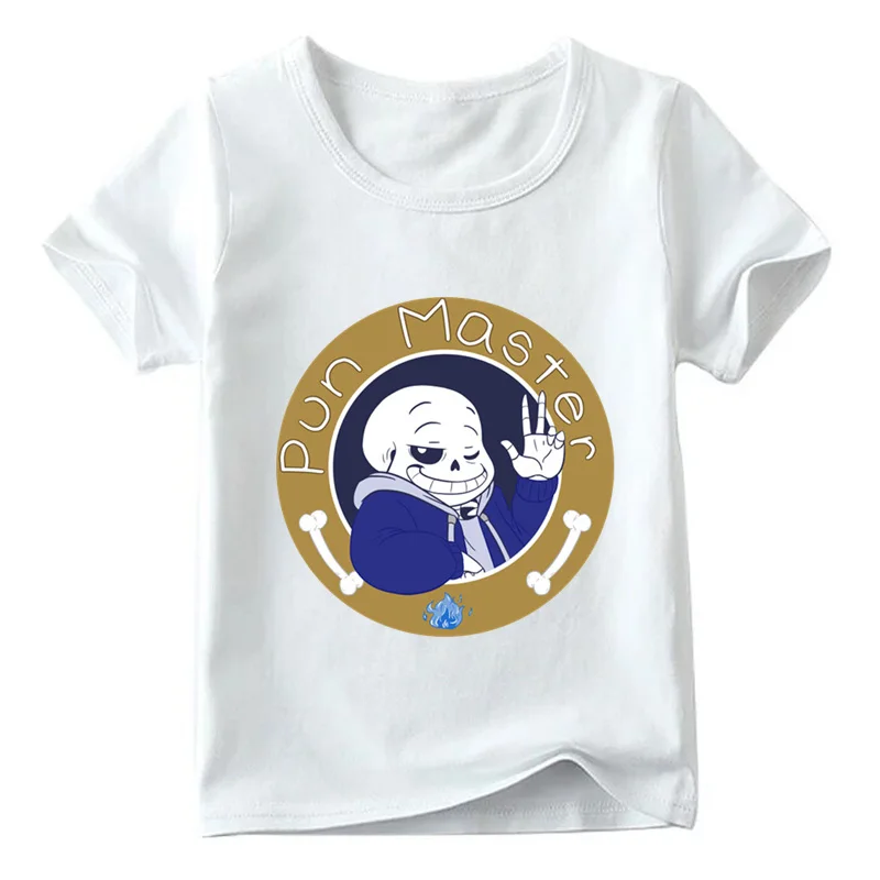 Коллекция года, детская забавная Футболка Skull Brother Undertale Sans летние топы для маленьких мальчиков и девочек, футболки детская одежда с героями мультфильмов HKP2405
