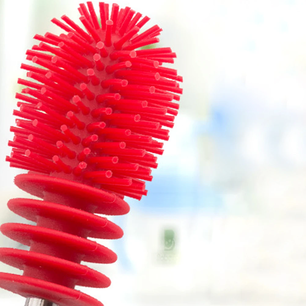 Мягкая губка очиститель силиконовая длинная ручка для кормления бутылка щетка