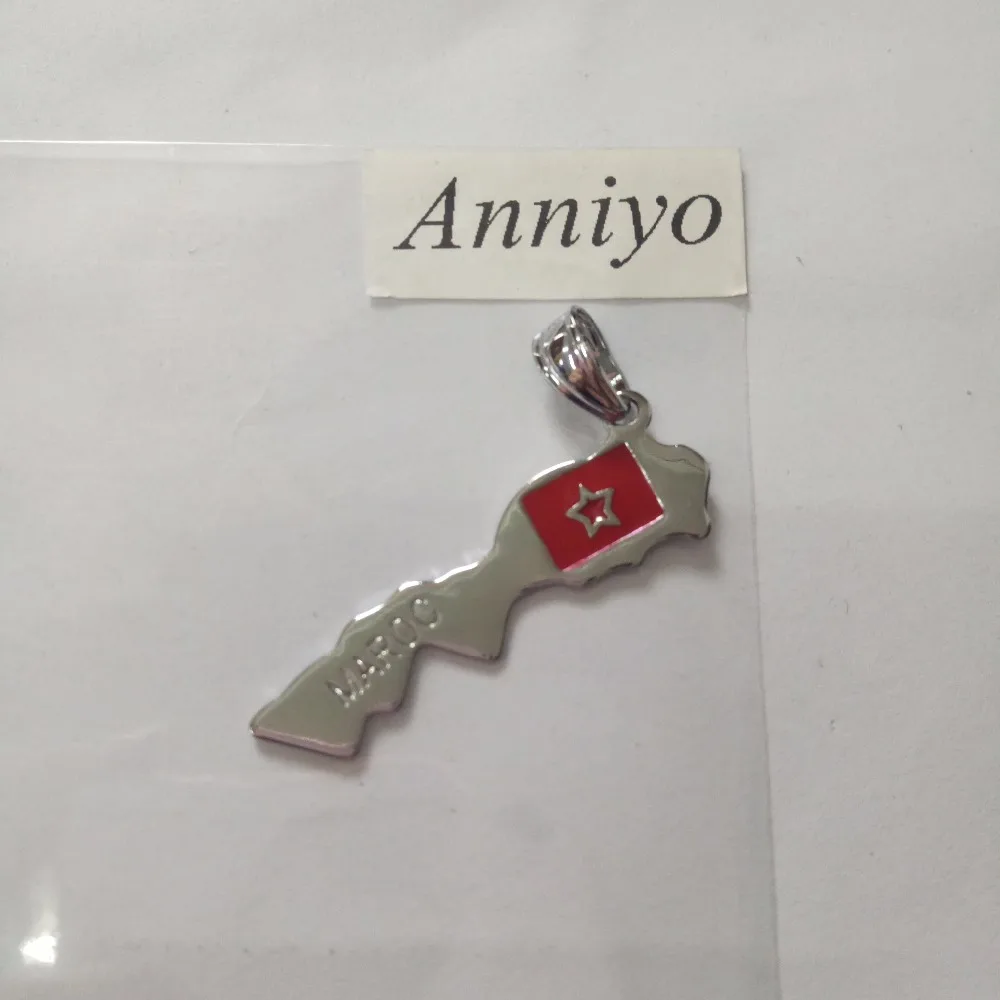 Anniyo Королевство Марокко кулон Карта Ожерелье Женский Золотой/Серебряный цвет