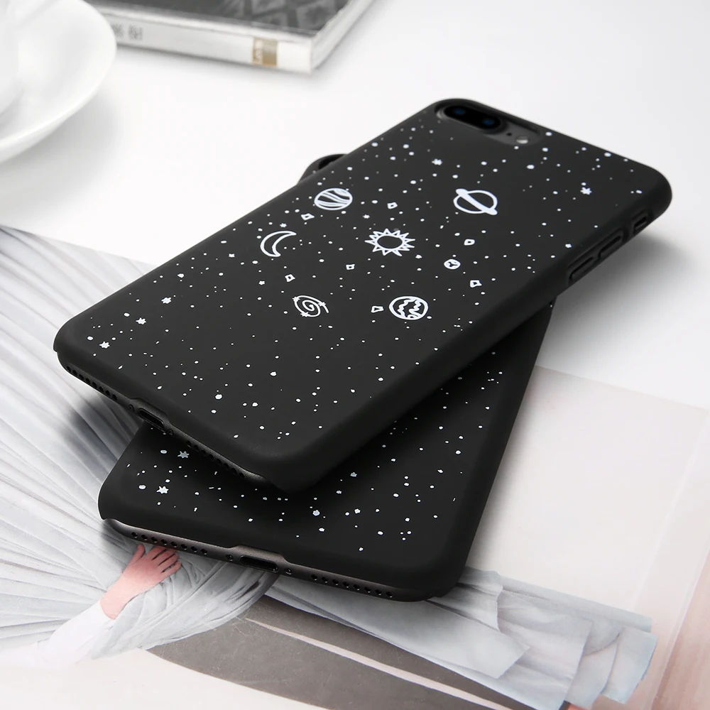 KISSCASE Space Patterned Case For iPhone 5s 6s 7 8 xr Xs max Phone Cases XS Couples Ultra Thin Hard PC Cover Capa |