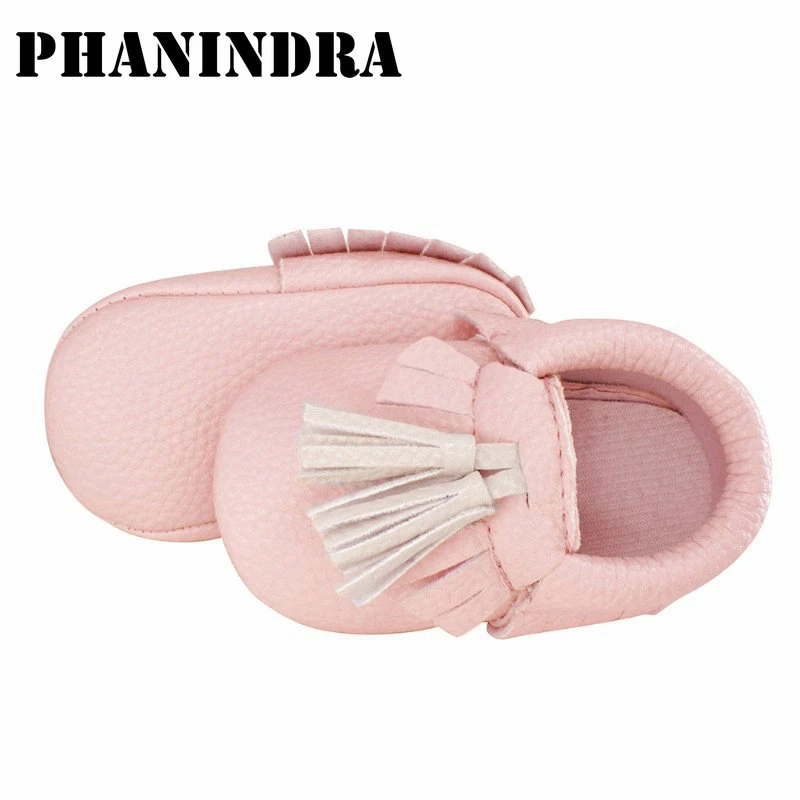 

Newborn Tassel pendant Leather Shoes Baby Moccasins Girl Bowknot Soft Sole PU Fringe First Walker Toddler Crib Shoes