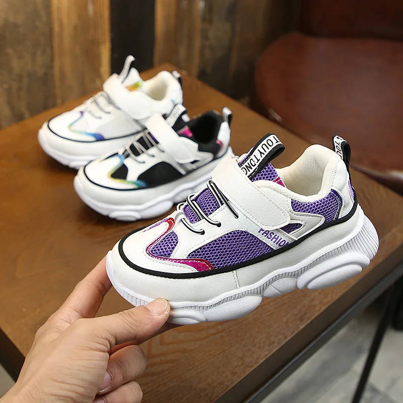 Boys Girls Sports Shoes Spring Autumn New Children's White Net Fashion Sneakers Kids Running Size 26-36 | Детская одежда и