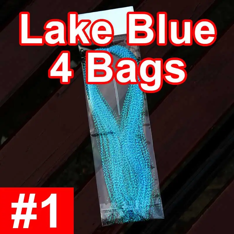 4 bags color n1 Bimoo 4 упаковки Flashabou Мишура для завязывания мушек Хрустальная вспышка для приманка с крючками материал для изготовления Krystal пряди золото серебро Радуга Розовый - Цвет: 4 bags color n1