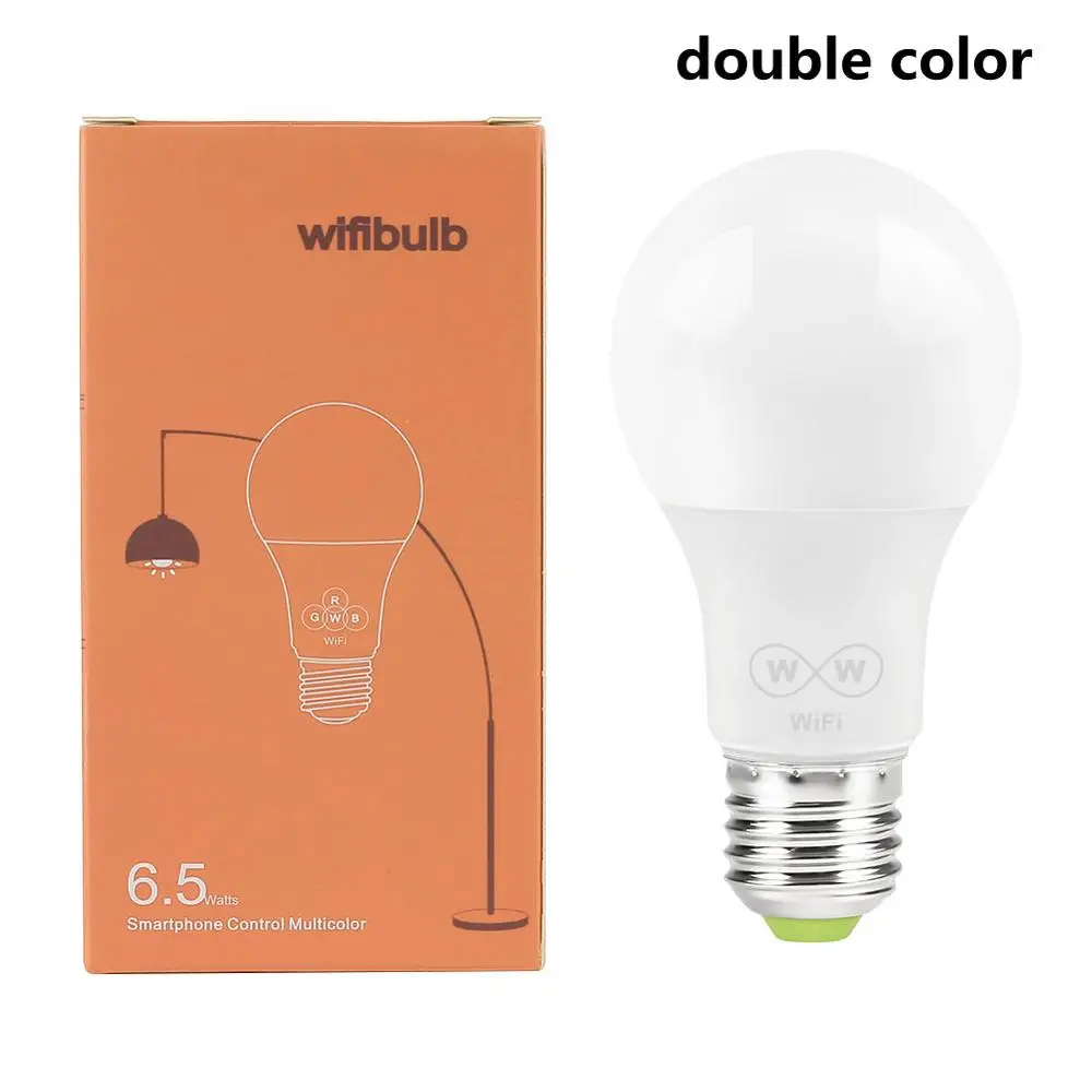 Double Color E27 WiFi умный светодиодный светильник, умный приложение, дистанционное управление, лампочка, предупреждающий светильник, работает с Alexa Google Assistant - Испускаемый цвет: Double Color