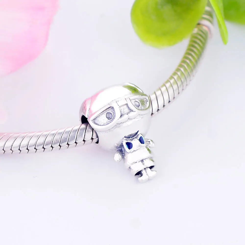 Стерлингового серебра 925 пробы девушка с косичками Шарм Fit Pandora браслет пропеллер шляпа мальчик пожилых людей DIY ювелирные изделия