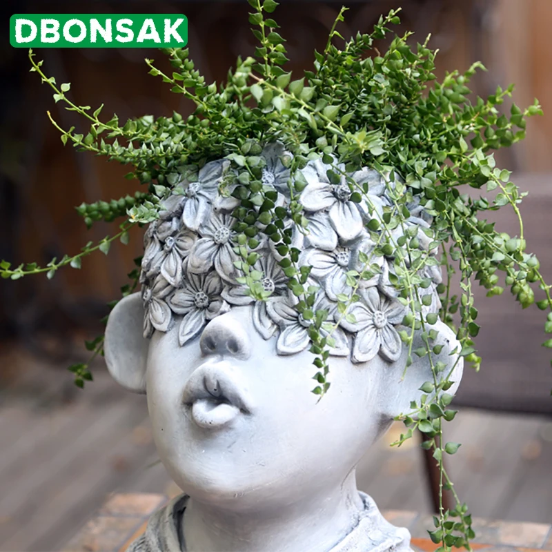 Скандинавские милые тупой Рот Мальчик ваза суккуленты цветочный горшок Duzui