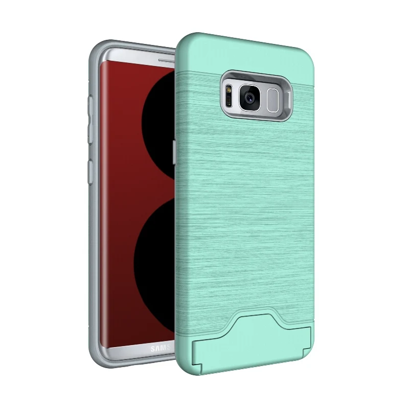 Phone case for Samsung galaxy S8 Plus Standing Hybrid TPU+PC Armor back cover with Shelf and Card pocket Case For Galaxy |