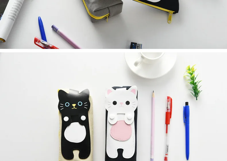 4 цвета, чехол для карандашей Kawaii Cats, чехол для карандашей, канцелярские принадлежности, поставка карандашей для хранения, чехол для карандашей s, школьные принадлежности