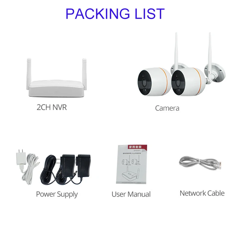 INTENERGIC 1080P FHD маленький Беспроводной видеонаблюдение Системы Wi Fi 2 шт. 2MP IP Камера