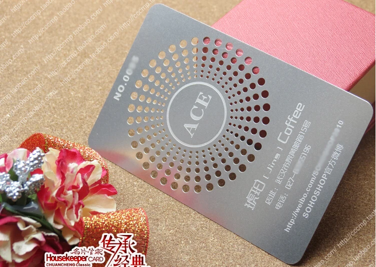 Metallic Color, metal business cards , 100pcs a lot  Deluxe Metal Business Card Vip Cards,Double-side free design NO.3047