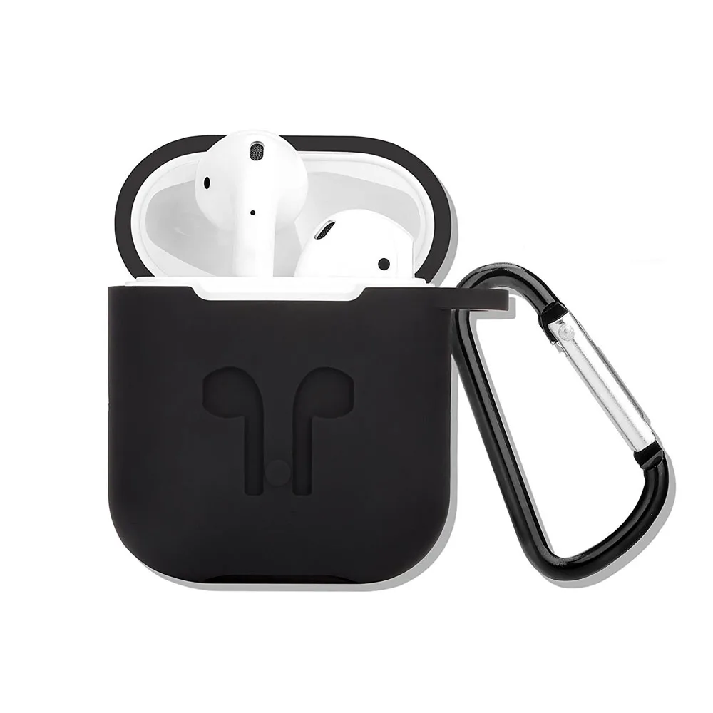 Силиконовый чехол для Airpods коробка хранения ремешок защиты от потери крючки