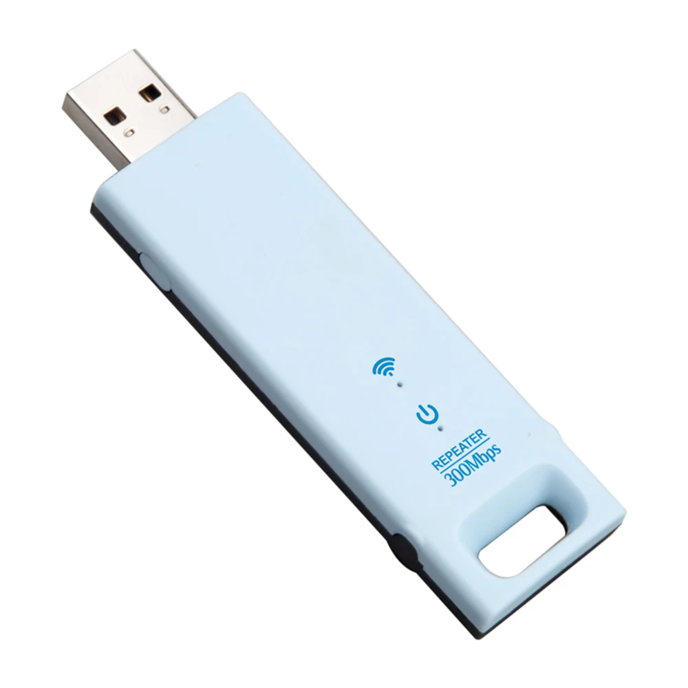 Беспроводной расширитель диапазона 300 Мбит/с USB Wi-Fi усилитель сигнала синий с