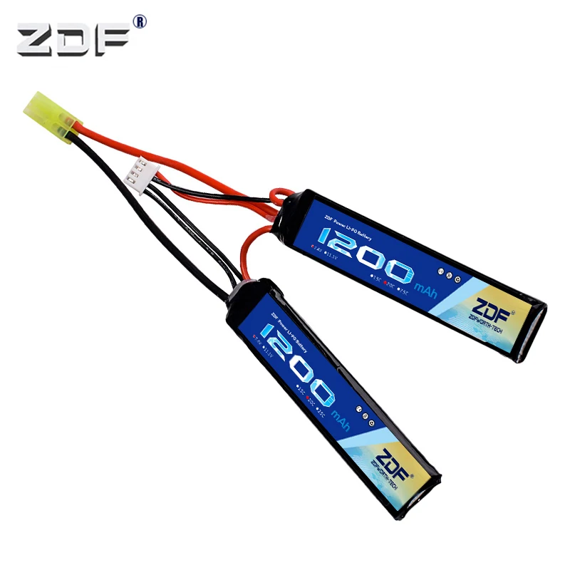 

ZDF Lipo 2S 3S Battery 7.4V 11.1V 1200mAh 25C W Mini Tamiya MAX 60 Airsoft Gun Model For Air Pistol Remote Control Toys BB Gun