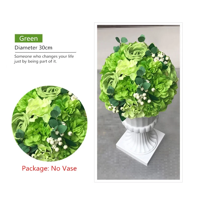 Green 10 шт. 30 см новые искусственные римские колонны цветок шар Шелковый цветок для свадебного украшения Дорога свинец дома вечерние Фотографии Декор - Цвет: Green