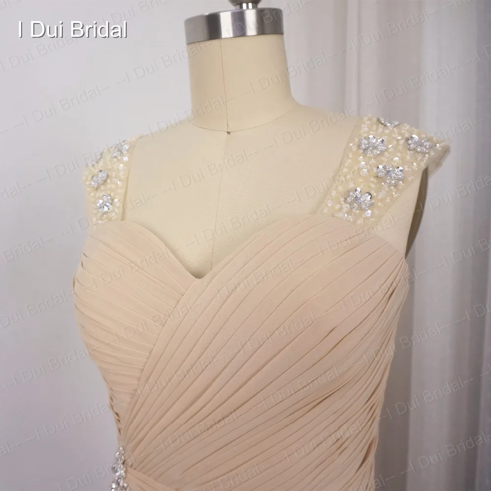 Beaded Cap Sleeve Chiffon Mother of the Bride Dresses Pleated Crystal Cheap Formal Wear Party Dress 201700587 | Свадьбы и торжества